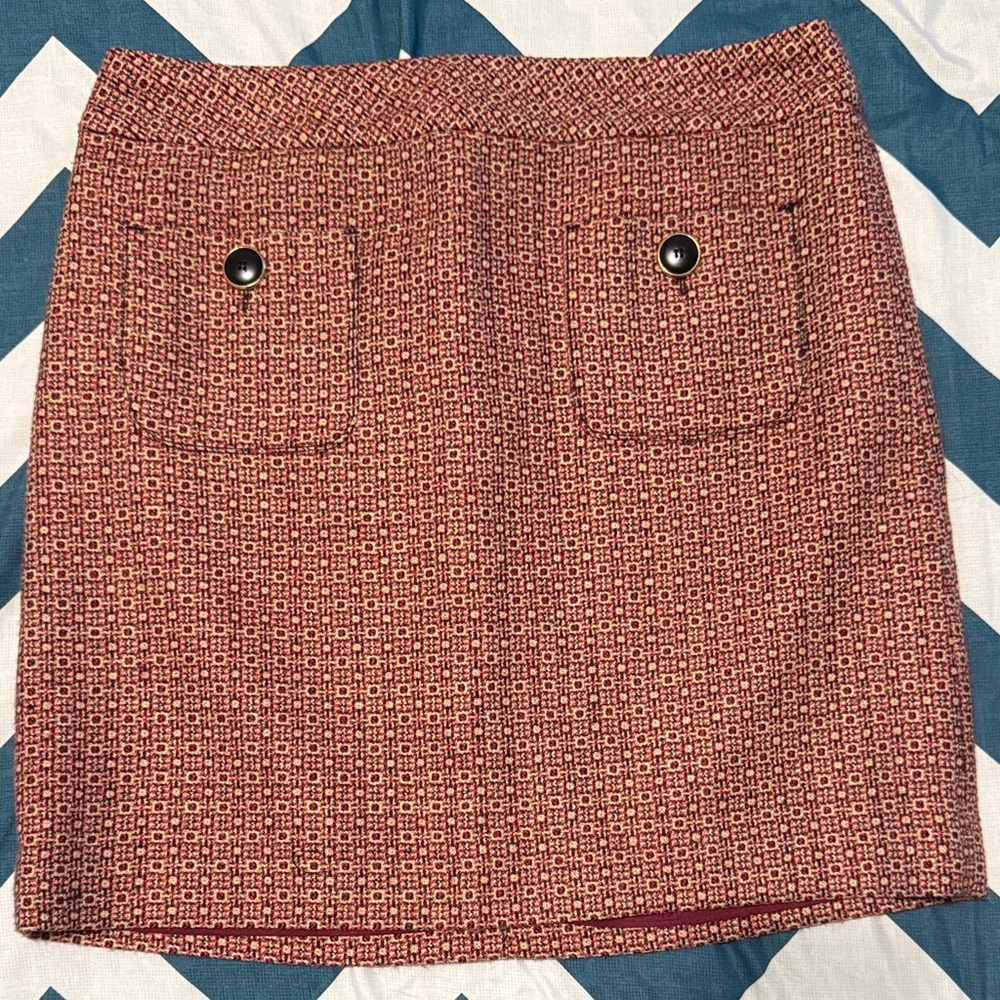 LOFT Women's Red Mini Skirt with Pockets